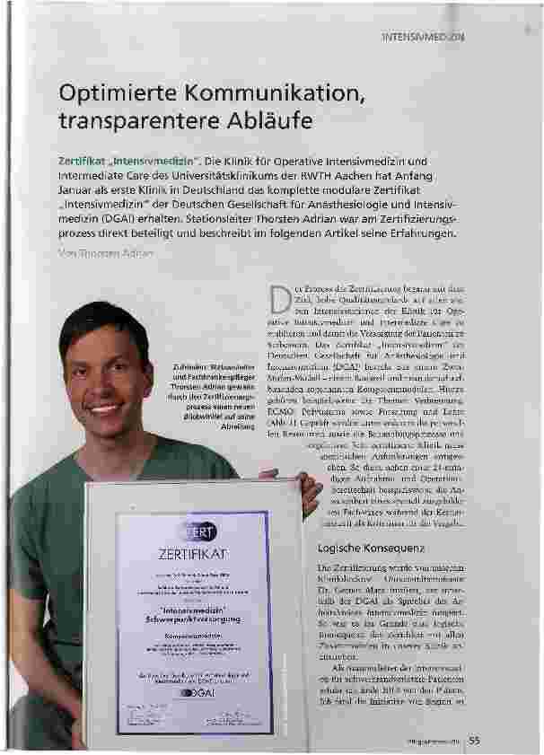 Vorschauseite 1: Optimierte Kommunikation, transparentere Abläufe