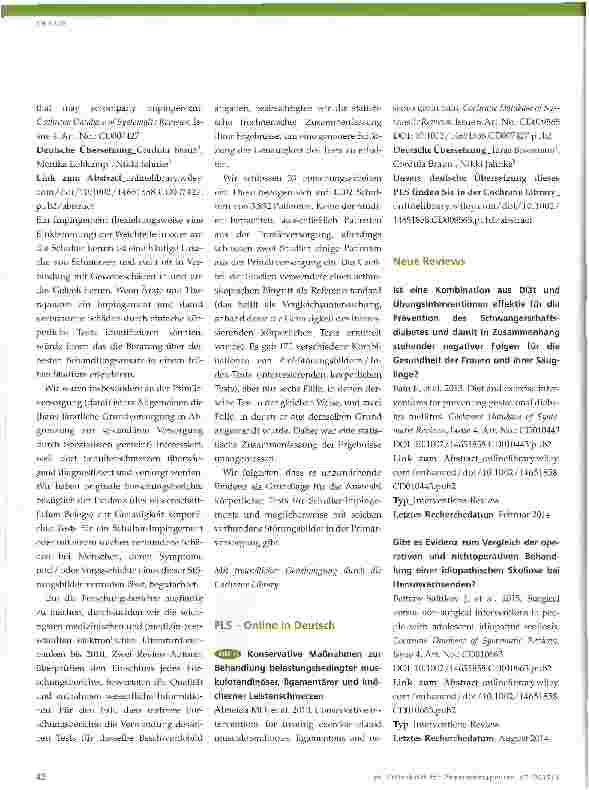 Vorschauseite 4: Cochrane-Update 6_2015