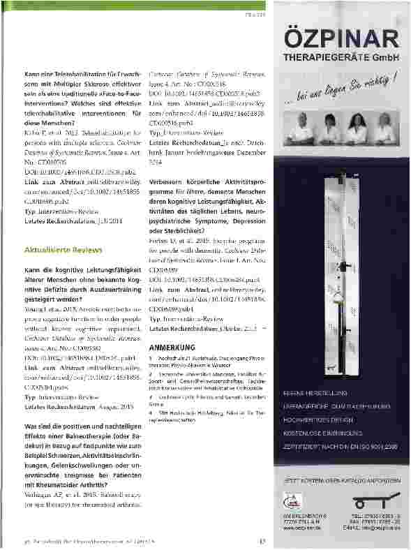 Vorschauseite 5: Cochrane-Update 6_2015