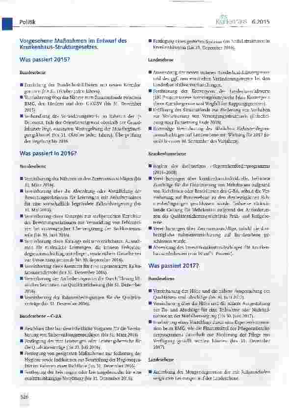 Vorschauseite 5: Krankenhaus-Strukturgesetz: Eine Lösung der zentralen Finanzierungs-probleme ist nicht in Sicht