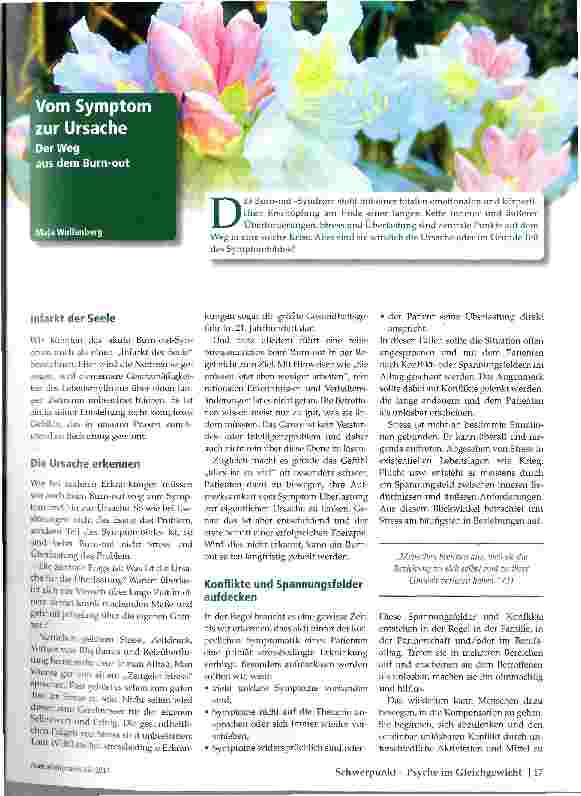 Vorschauseite 1: Vom Symptom zur Ursache Der Weg aus dem Burn-Out