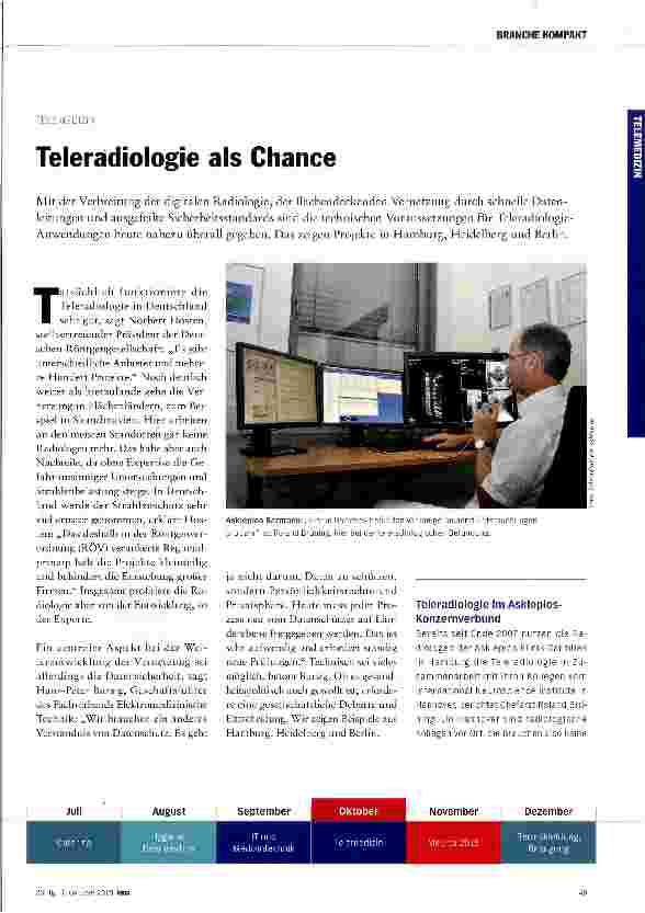 Vorschauseite 1: Teleradiologie als Chance