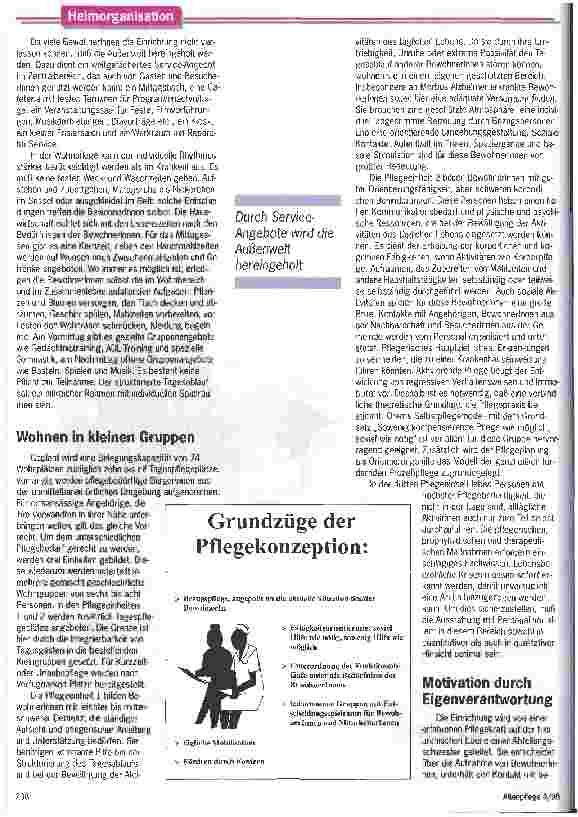Vorschauseite 3: Wohnen mit Pflege statt Pflege mit Wohnen Konzeptionelle Überlegungen zum Einrichtungstypus Wohnpflege