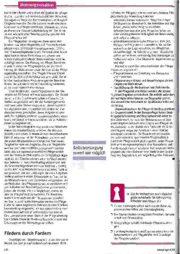 Vorschauseite 4: Wohnen mit Pflege statt Pflege mit Wohnen Konzeptionelle Überlegungen zum Einrichtungstypus Wohnpflege