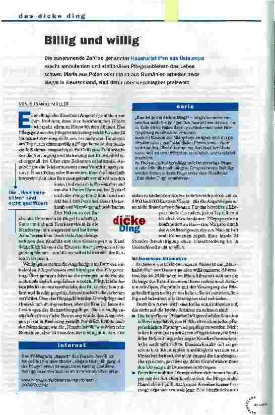 Vorschauseite 1: Billig und willig