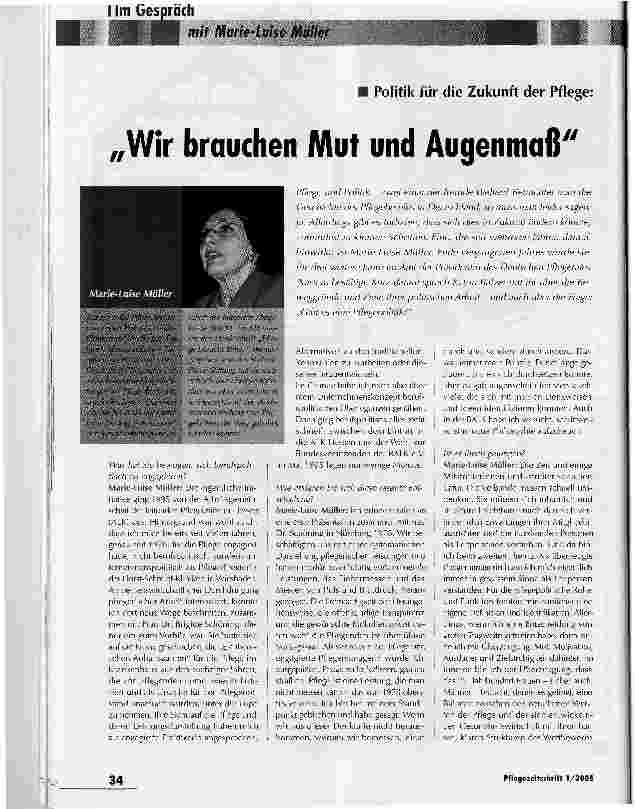 Vorschauseite 1: Politik für die Zukunft der Pflege: Wir brauchen Mut und Augenmaß