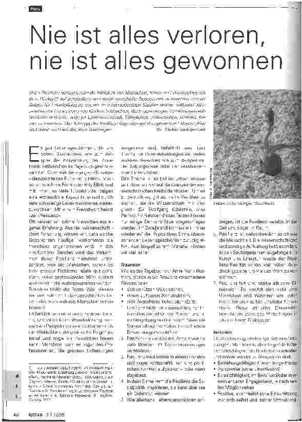 Vorschauseite 1: Nie ist alles verloren, nie ist alles gewonnen
