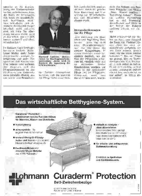 Vorschauseite 2: Neues Tarifmodell erregte Aufsehen 2. Pflegekongreß der Gewerkschaft Pflege