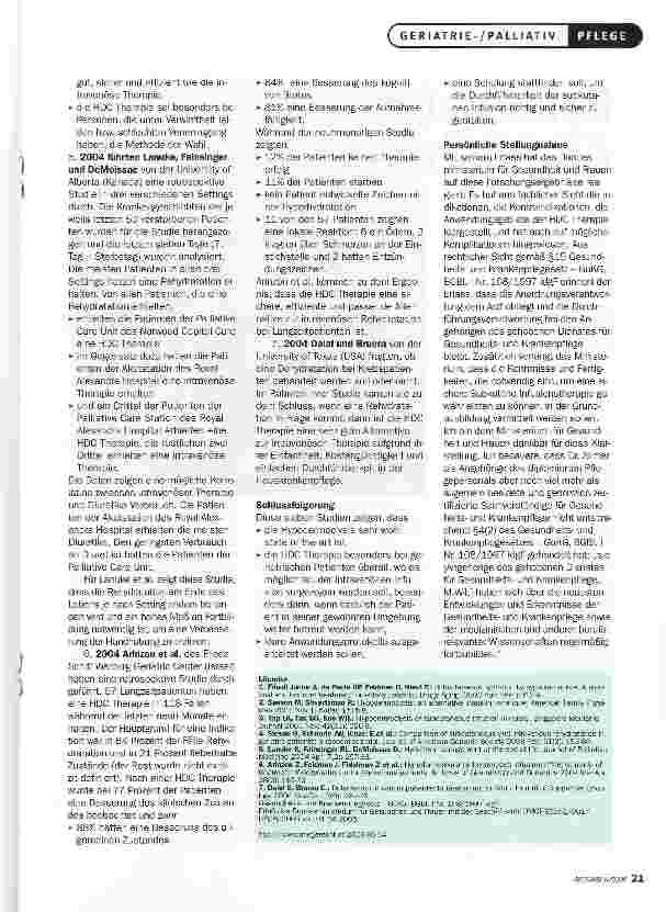 Vorschauseite 2: Subkutane Infusionen -Intravenöse InfusionenEIN VERGLEICH BEI MASSIGER DEHYDRATATION IN DER GERIATRIE