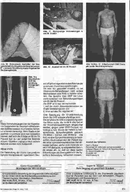 Vorschauseite 3: Die hyperbare Medizin - Möglichkeiten und Grenzen der Sauerstoff-Überdrucktherapie (7. Folge) Relative Intikationen