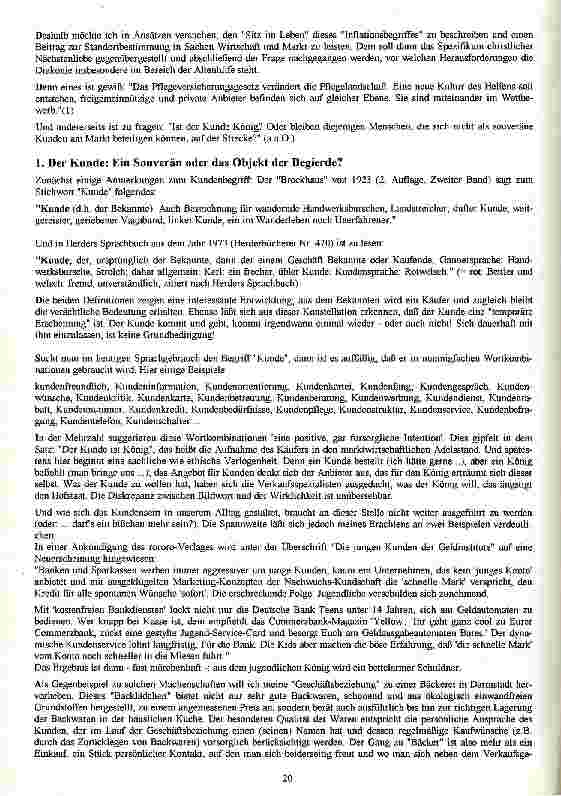 Vorschauseite 2: Geliehene Klugheit und der Versuch eines Gespräches über Markt, Geld, Nächstenliebe und die Zukunft der Altenhilfe