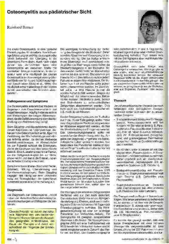 Vorschauseite 1: Osteomyelitis aus pädiatrischer Sicht