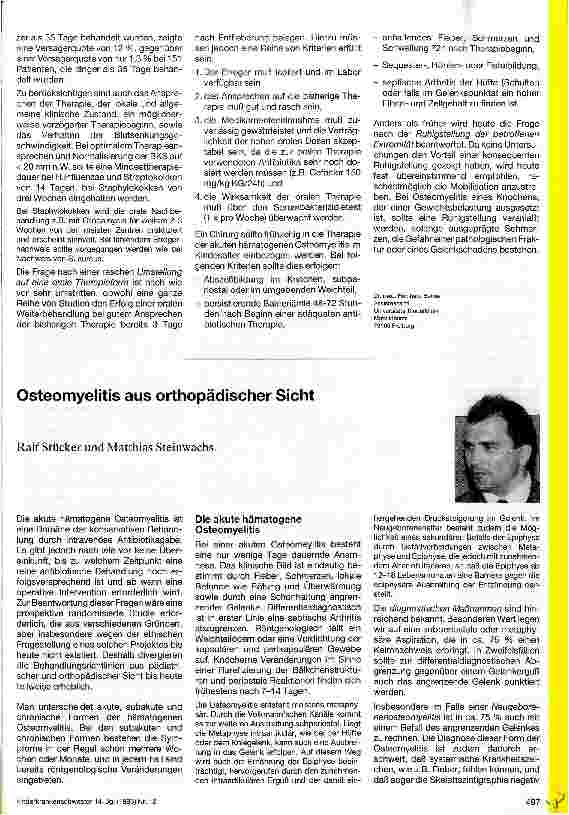 Vorschauseite 2: Osteomyelitis aus pädiatrischer Sicht
