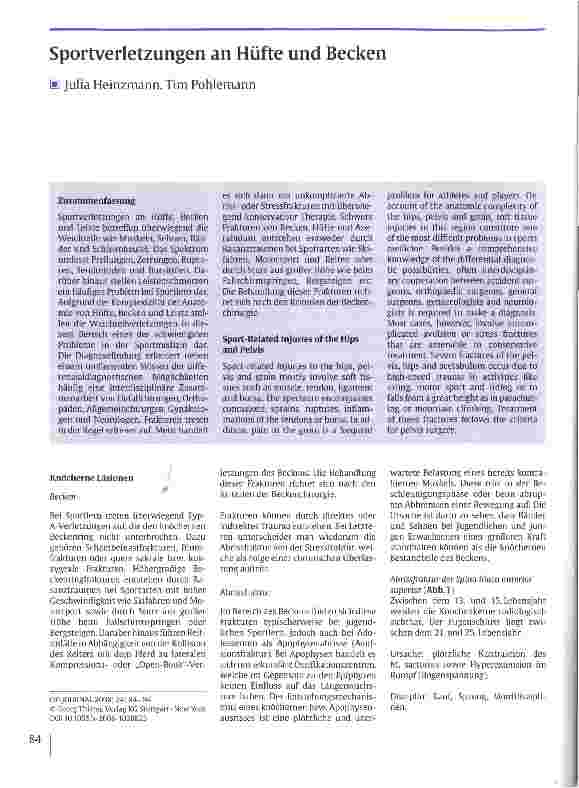 Vorschauseite 1: Sportverletzungen an Hüfte und Becken