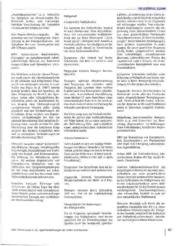 Vorschauseite 4: Sportverletzungen an Hüfte und Becken