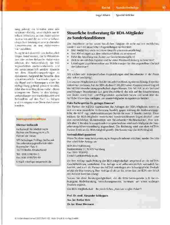 Vorschauseite 3: Umsatzsteuerfreiheit für Privatkliniken