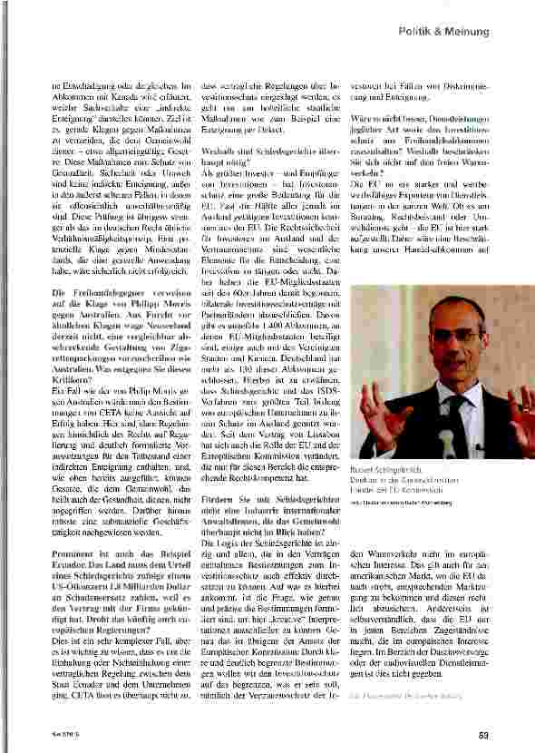 Vorschauseite 2: Brüssel verteidigt die Daseinsvorsorge