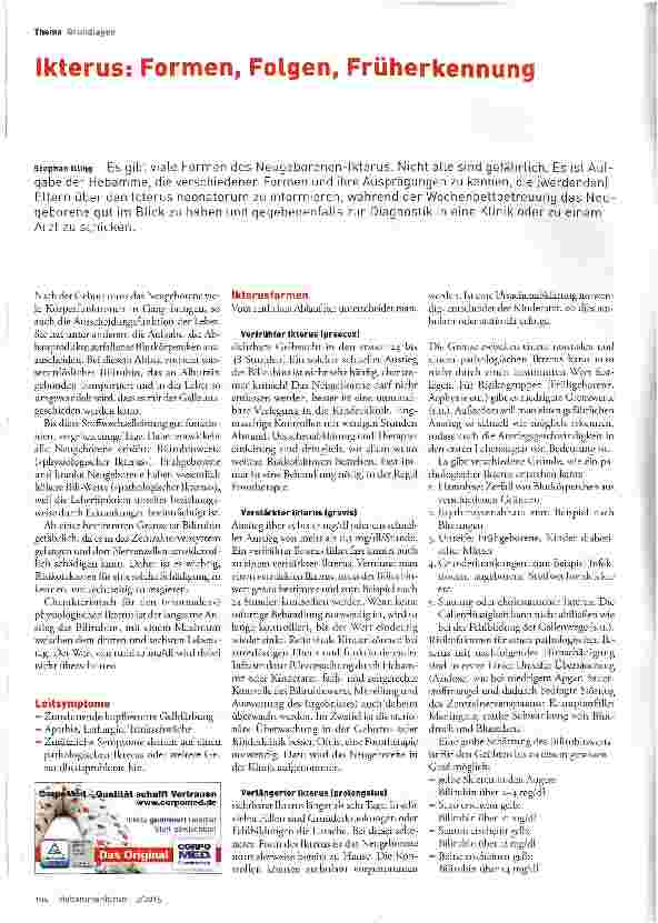 Vorschauseite 1: Ikterus: Formen, Folgen, Früherkennung
