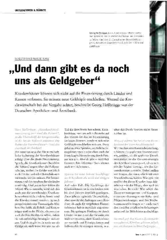 Vorschauseite 1: Und dann gibt es da noch uns als Geldgeber