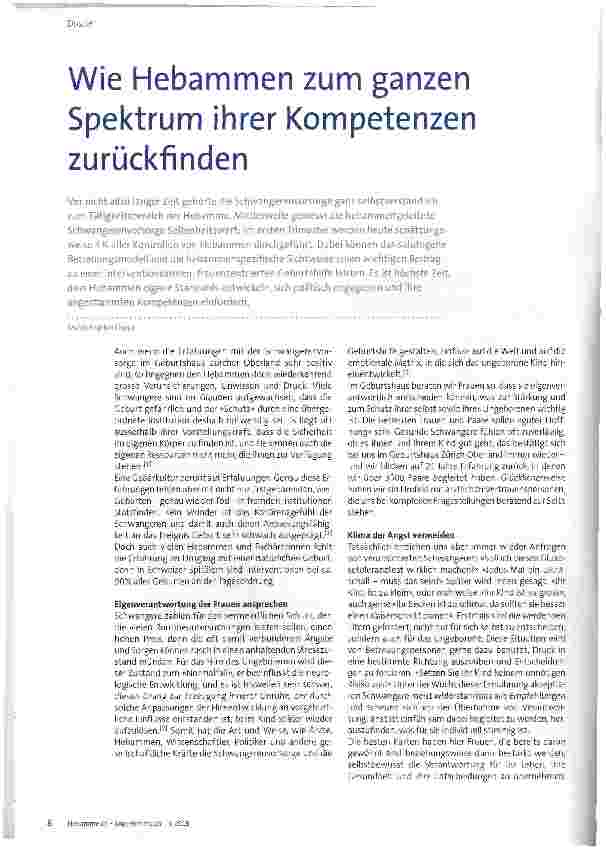 Vorschauseite 1: Wie Hebammen zum ganzen Spektrum ihrer Kompetenzen zurückfinden
