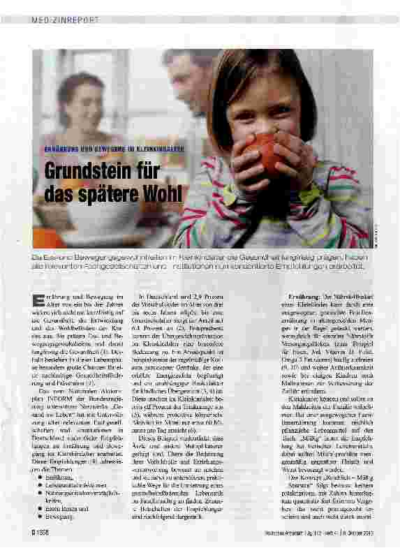 Vorschauseite 1: Grundstein für das spätere Wohl