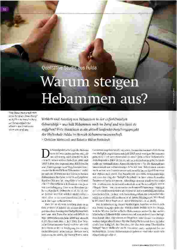 Vorschauseite 1: Warum steigen Hebammen aus?