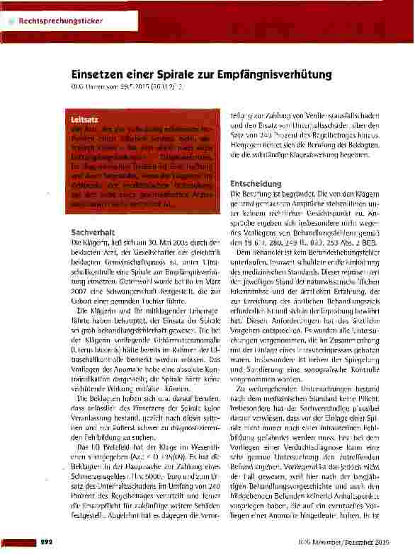 Vorschauseite 1: Einsetzen einer Spirale zur Empfängnisverhütung