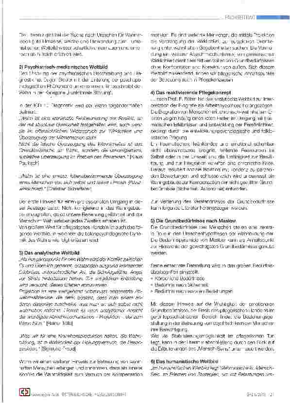 Vorschauseite 2: Spezialgebiet Gerontopsychiatrie Empfehlungen zur Beziehungsgestaltung mit chronisch wahnhaften Klientinnen in Langzeiteinrichtungen