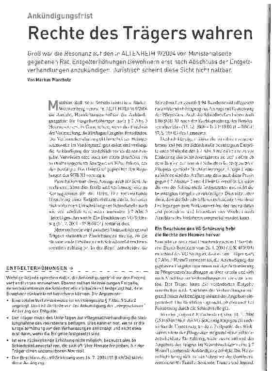 Vorschauseite 1: Rechte des Trägers wahrenAnkündigungsfrist