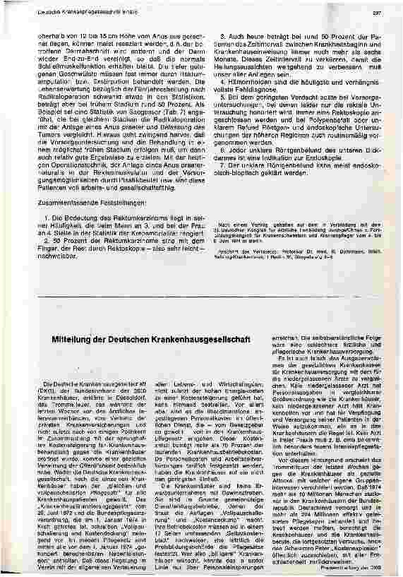 Vorschauseite 6: Das Rektumkarzinom Vorsorgeuntersuchungen in Klinik und Praxis auf dem Gebiet Chirurgie