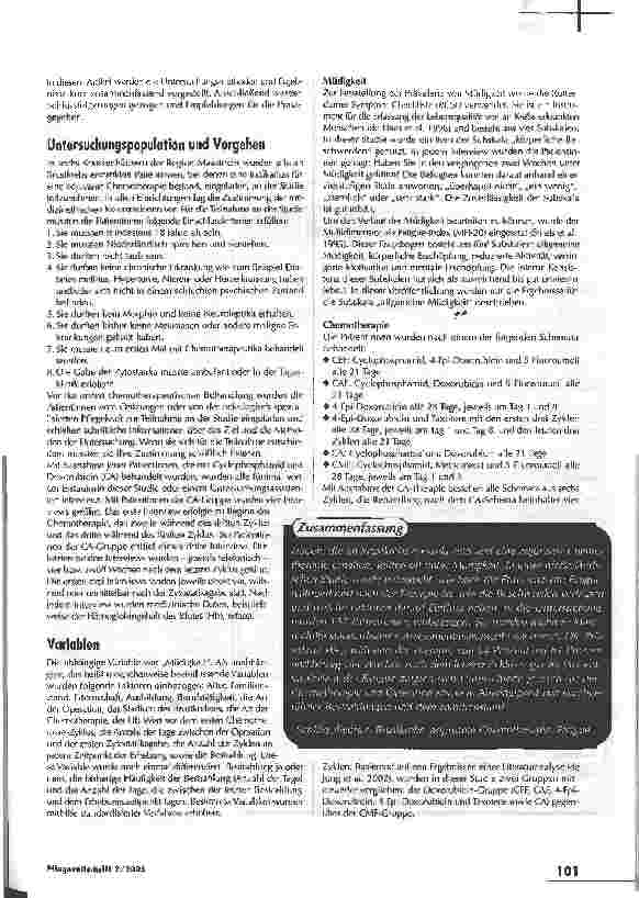 Vorschauseite 2: Die Art der Chemotherapie spielt eine Rolle