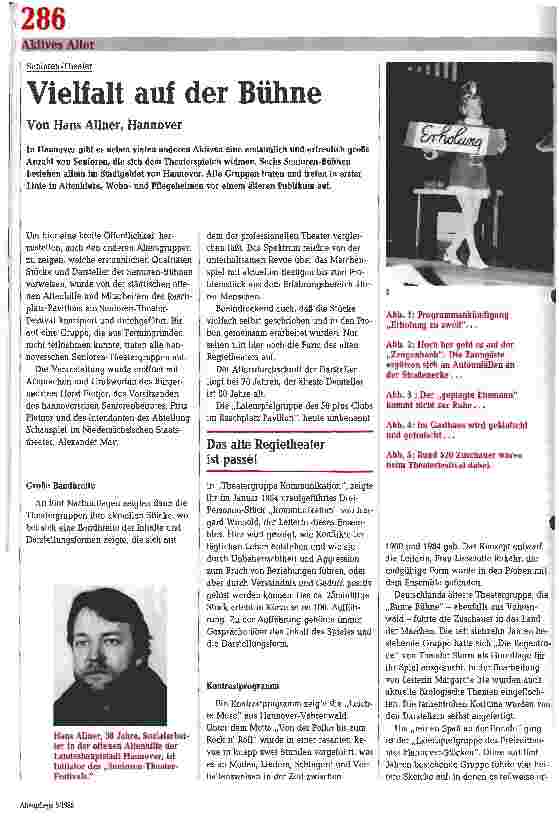 Vorschauseite 1: Vielfalt auf der Bühne Senioren Theater