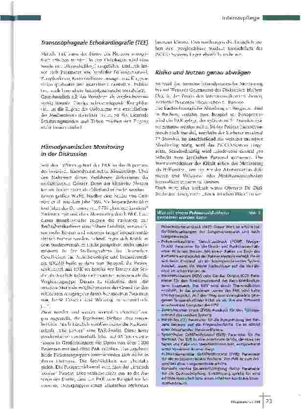Vorschauseite 3: Pulmonaliskatheter und PiCCOFreund oder Feind?