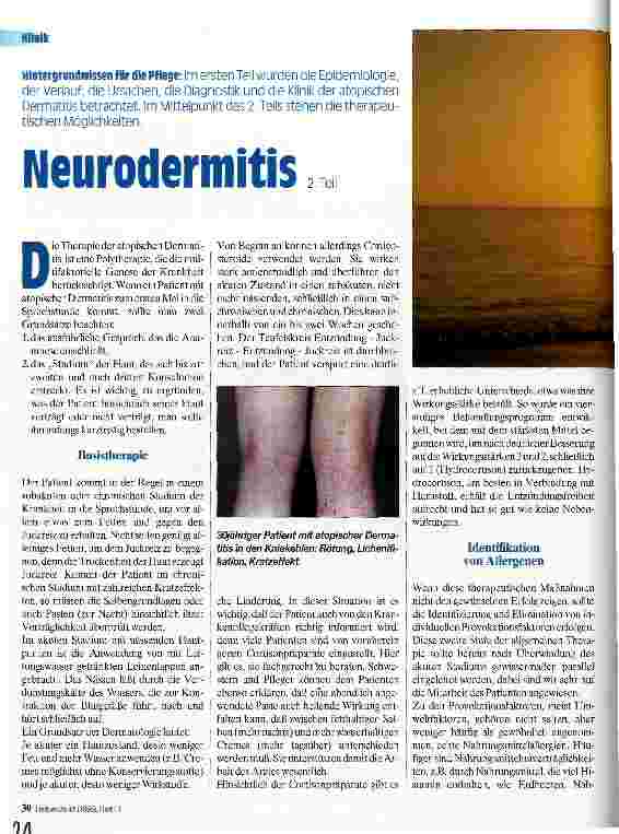 Vorschauseite 1: Neurodermitis 2. Teil Hintergrundwissen für die Pflege