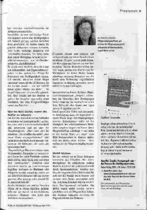 Vorschauseite 2: Liegen gebliebenBettlägerigkeit - schleichend, pathologisch, vermeidbar