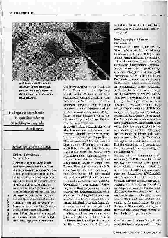 Vorschauseite 3: Liegen gebliebenBettlägerigkeit - schleichend, pathologisch, vermeidbar
