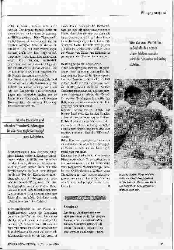 Vorschauseite 4: Liegen gebliebenBettlägerigkeit - schleichend, pathologisch, vermeidbar