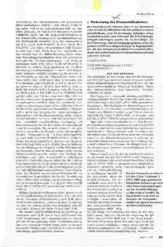 Vorschauseite 1: Vertretung des Dienststellenleiters