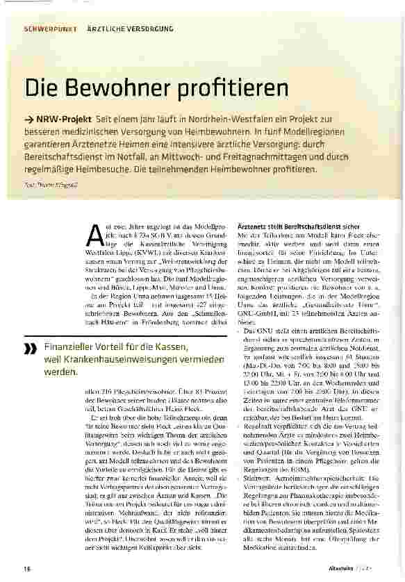 Vorschauseite 1: Die Bewohner profitieren