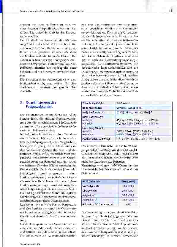 Vorschauseite 2: Besonderheiten der Pharmakodosierung bei adipösen Patienten