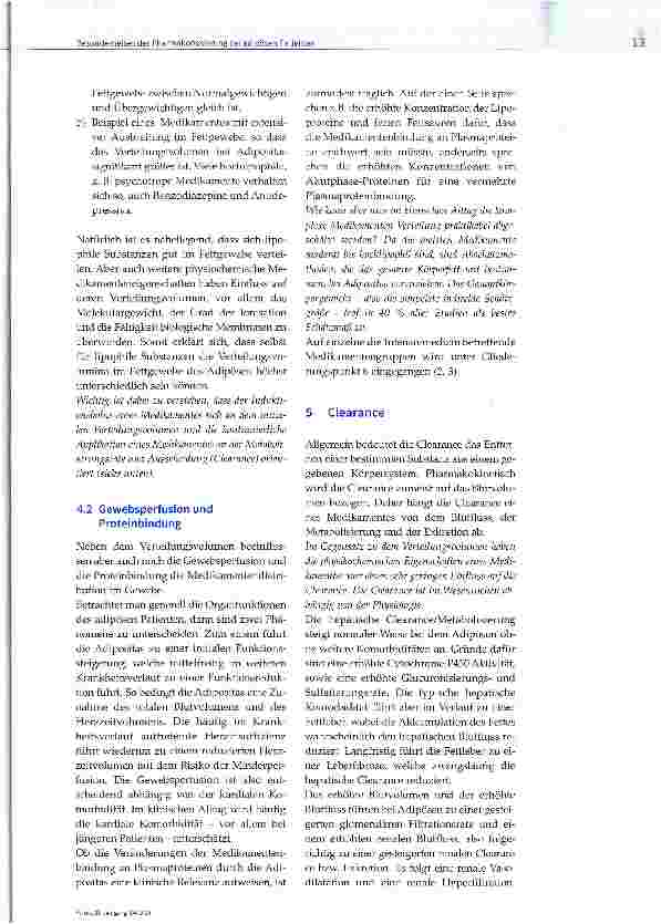 Vorschauseite 4: Besonderheiten der Pharmakodosierung bei adipösen Patienten