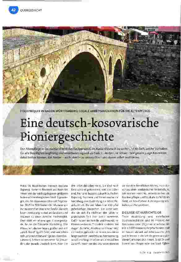 Vorschauseite 1: Eine deutsch-kosovarische Pionierseschichte