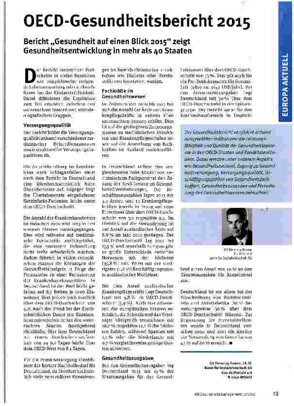 Vorschauseite 1: OECD-Gesundheitsbericht 2015