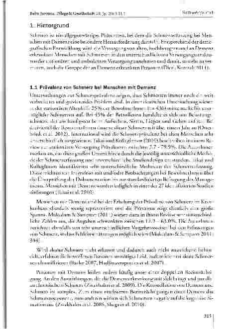 Vorschauseite 2: Schmerzassessment und Demenz -Deutschsprachige Ergebnisse eines europäischen Surveys