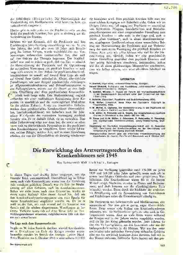 Vorschauseite 1: Die Entwicklung des Arztvertragsrecht in den Krankenhäusern seit 1945