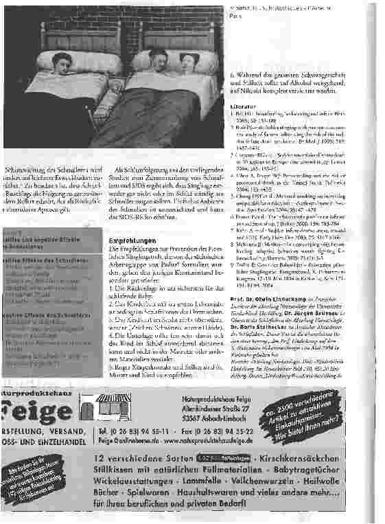 Vorschauseite 4: Vermindert Getrenntschlafen und Schnullern das SIDS- Risiko