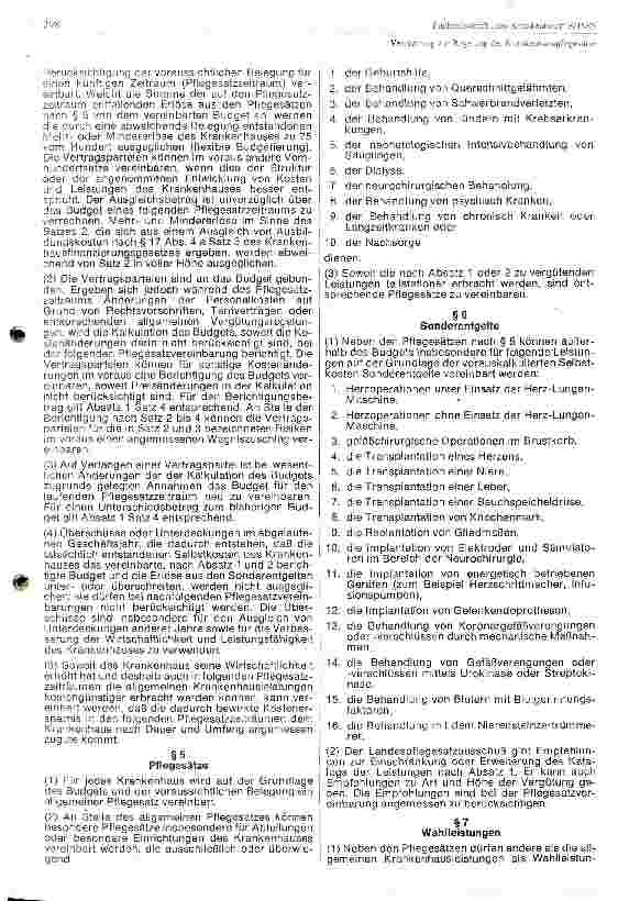 Vorschauseite 2: Verordnung zur Regelung der Krankenhauspflegesätze, Bundespflegesatzverordnung