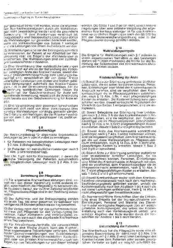 Vorschauseite 3: Verordnung zur Regelung der Krankenhauspflegesätze, Bundespflegesatzverordnung