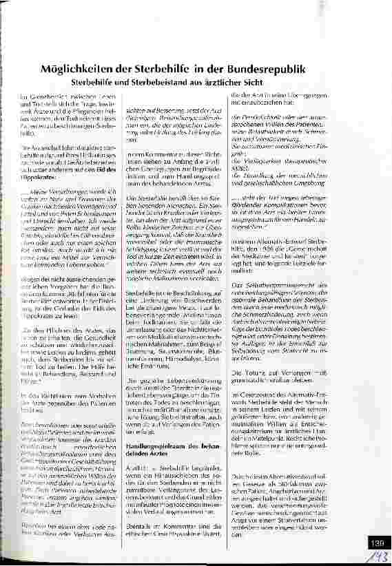 Vorschauseite 1: Möglichkeiten der Sterbehilfe in der Bundesrepublik