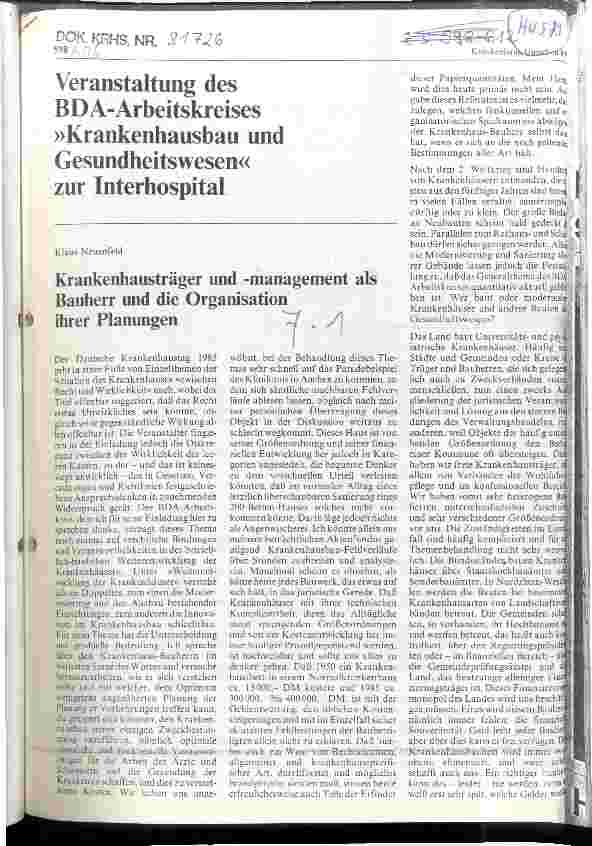 Vorschauseite 1: Krankenhausträger und Management als Bauherr und die Organisation ihrer Planungen